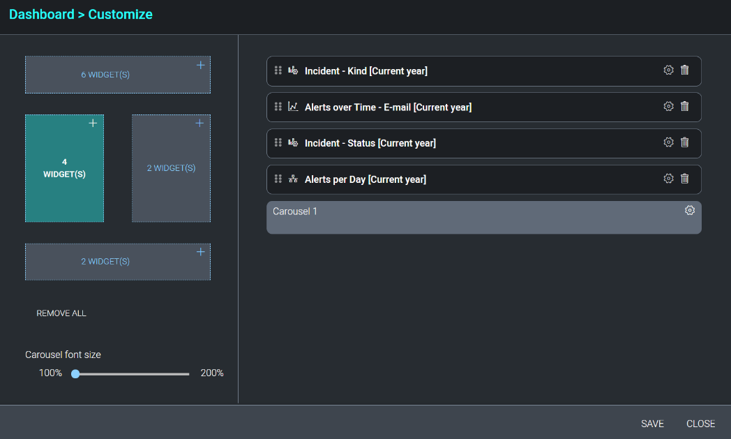 Dashboard Widget Editor