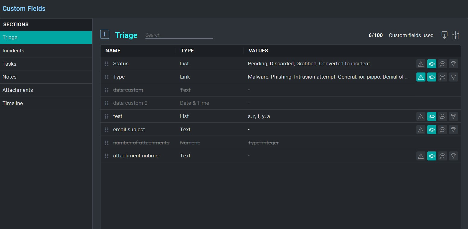 Fields Configuration Settings