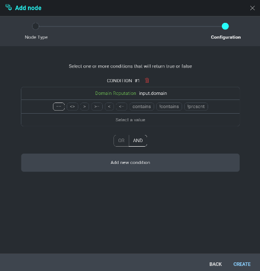 Condition Node Settings