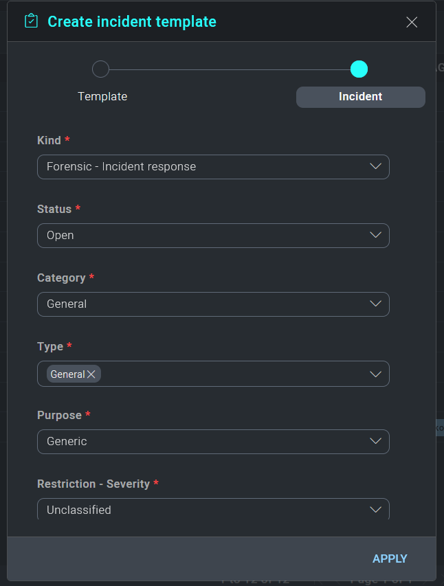 create incident template