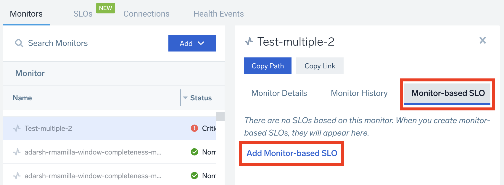 Monitor-based SLO